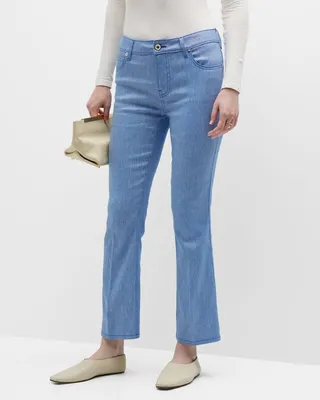 Olivia Flare-Leg Linen-Blend Gabardine Trousers