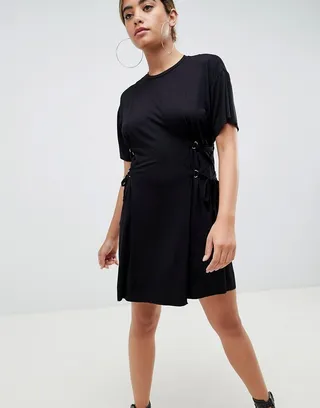 ASOS Mini T-Shirt Dress With Corset Detail