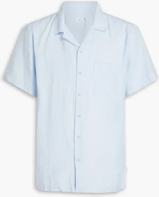 Striped linen-blend shirt