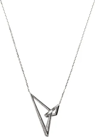 18K White Gold Vertigo Obtuse Diamond Necklace