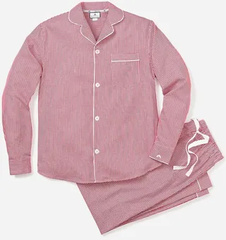 Petite Plume™ men's pajama set in mini gingham