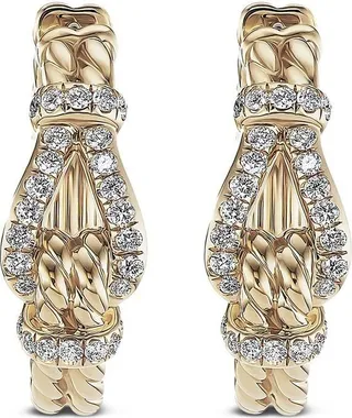 18kt yellow gold Thoroughbred Loop diamond hoop earrings