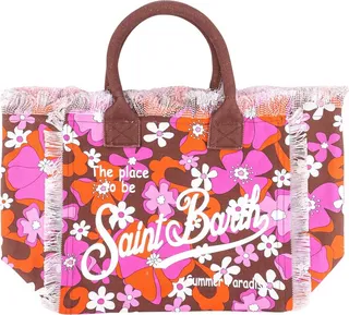 Canvas handbag with Retro Flower print