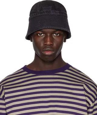 NEEDLES Black Jacquard Bucket Hat