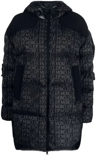 Logo-Print Hooded Coat