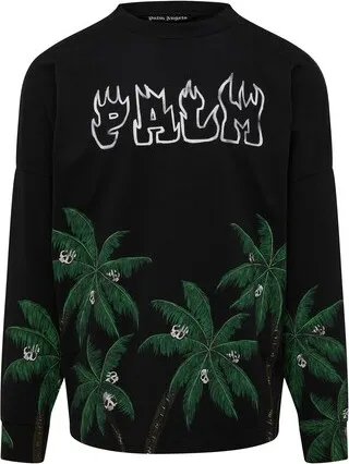 T-shirt over palmiers & crânes
