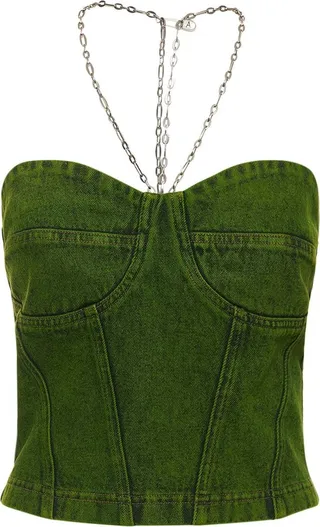 Lola cotton denim bustier top