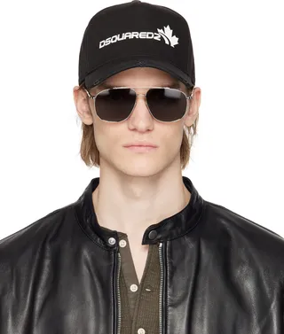 Dsquared2 Black Leaf Baseball Cap