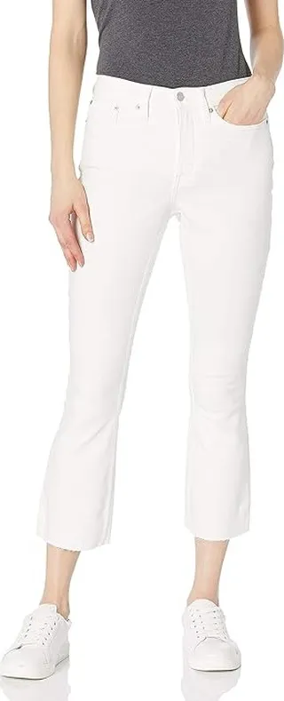 Calvin Klein Women's Mid Rise Skinny Boyfriend Destructed Jean (White) Women's Jeans