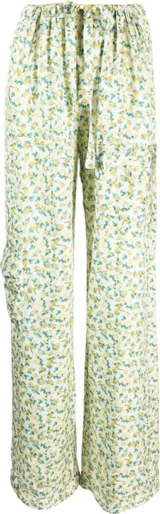 Floral-Print Drawstring-Waist Trousers