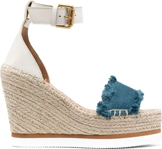 Frayed Espadrille Wedge Sandals