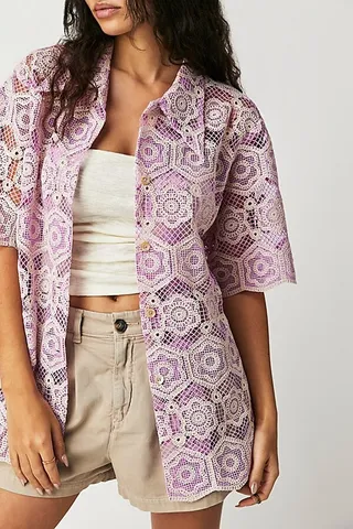 Anna Sui Mod Floral Buttondown Shirt by Anna Sui at Free People