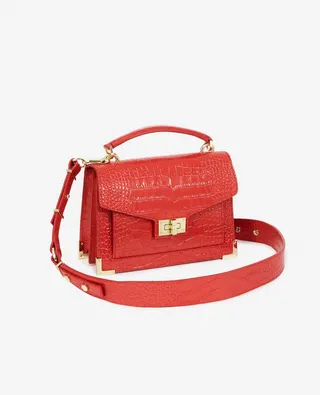 Small red croco-effect Emily Bag