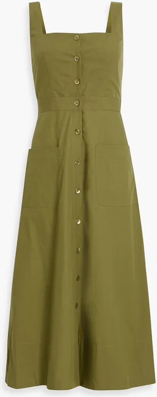 Aris cotton-poplin midi dress