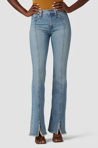 Hudson Jeans Barbara High-Rise Bootcut Slit Hem Jeans - Peace