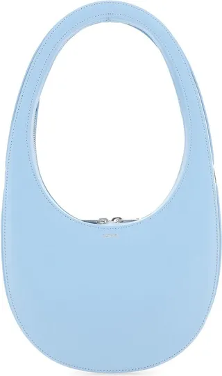 Handbag realized in smooth calf leather characterized by contrasting printed logo at the front.