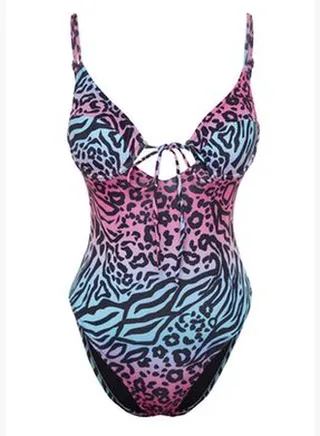 Animal Patterned Balconette Tie Swimsuit TBESS24MA00059