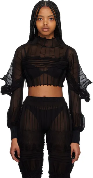 Issey Miyake Black Rib Turtleneck