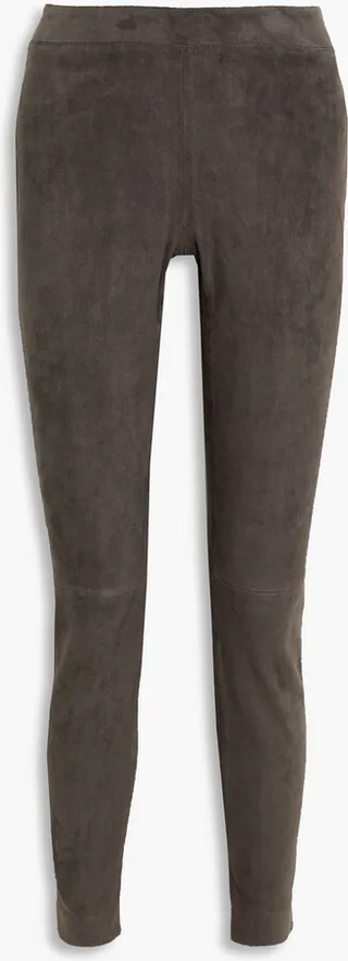Stretch-suede leggings
