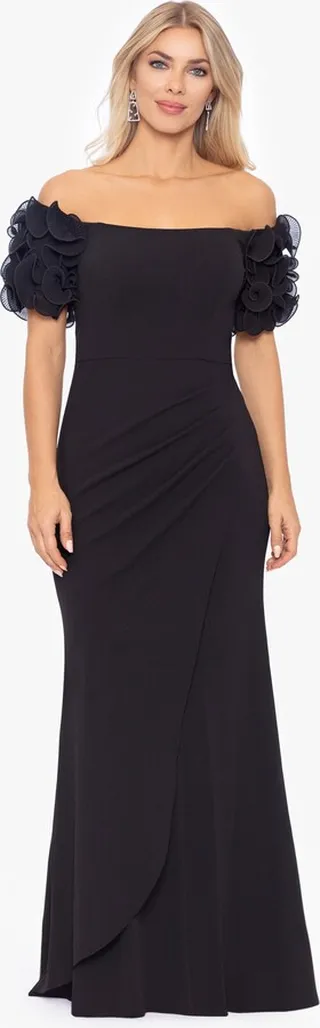 Long Scuba Off The Shoulder Flower