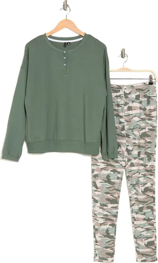 Long Sleeve Henley & Pants Pajamas