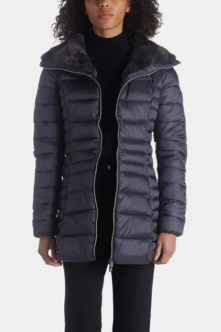 Faux Fur Collar Caroline Iridescent Jacket