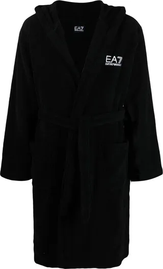 Embroidered-Logo Bathrobe