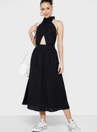 Halter Neck Cut Out Dress