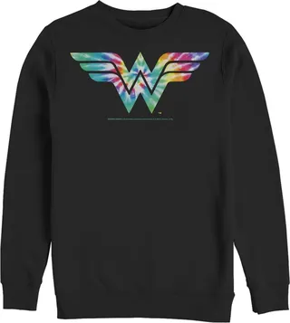 Men's Justice League Tie Dye Logo Sweatshirt - Black - Large