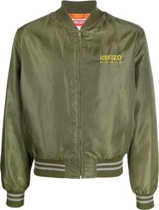 Embroidered-Logo Bomber Jacket