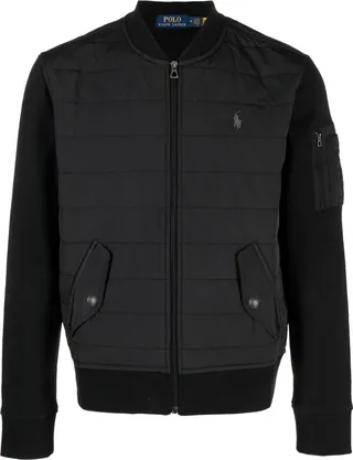 Black Hybrid Bomber Jacket