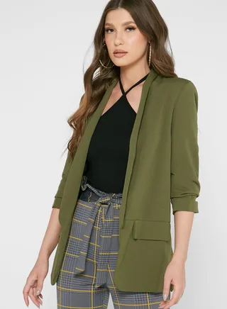 Ruched Detail Tailored Blazer