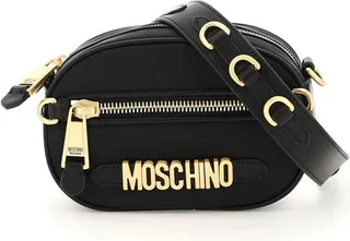 Moschino Logo Lettering Zip-Up Crossbody Bag