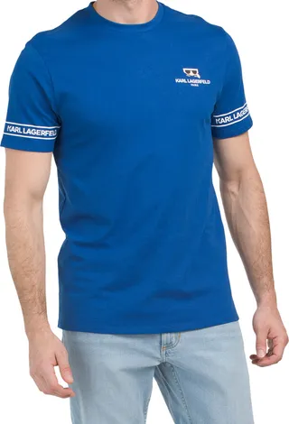 Chest And Sleeve Print Tee