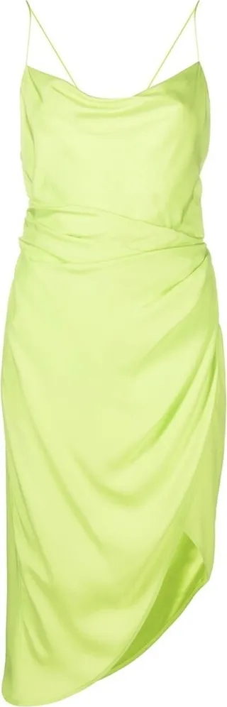 Draped Thin-Strap Silk Dress