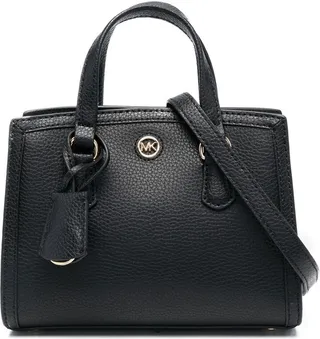 Logo-Plaque Leather Tote Bag