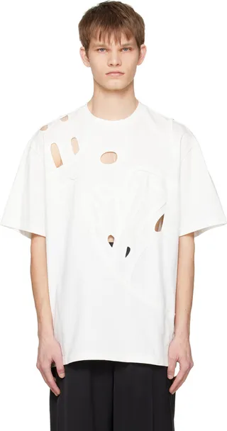 Feng Chen Wang White Cutout T-Shirt