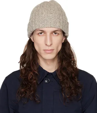 ASPESI Beige Wool Beanie