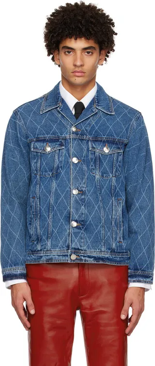 Ernest W. Baker Blue Laser-Printed Denim Jacket