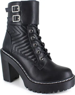 Xoxo Women's Jackie Chunky Combat Bootie Women's Shoes