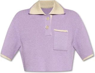 Jacquemus Arco Cropped Knitted Polo Shirt