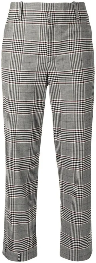 Plaid Straight-Leg Trousers