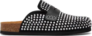 JW Anderson Black Crystal-Cut Clogs