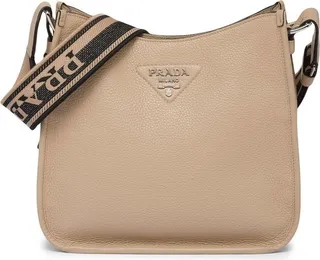 Triangle-Logo Hobo Shoulder Bag