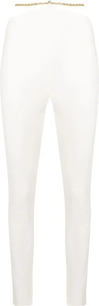 Chain-Detail Straight-Leg Trousers