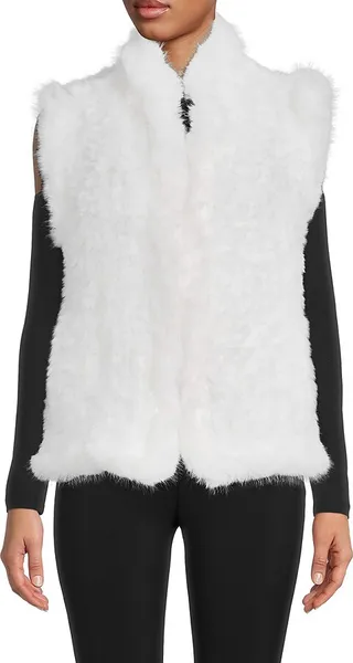 Hand Knit Faux Fur Vest