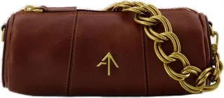 Manu Atelier Mini Cylinder Logo Plaque Shoulder Bag