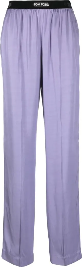 Straight-Leg Silk Trousers
