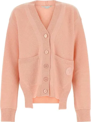 Asymmetric V-neck Buttoned Cardigan