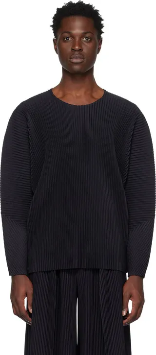 Homme Plissé Issey Miyake Black Monthly Color January Long Sleeve T-Shirt